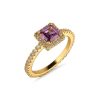 Jewellery | Knight & Day Gold Amethyst Ring Size 7