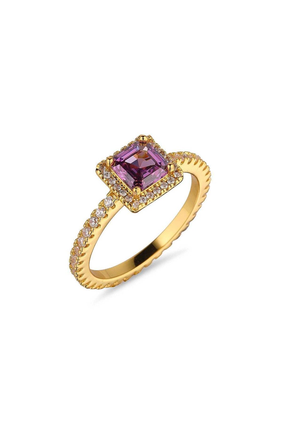 Jewellery | Knight & Day Gold Amethyst Ring Size 7