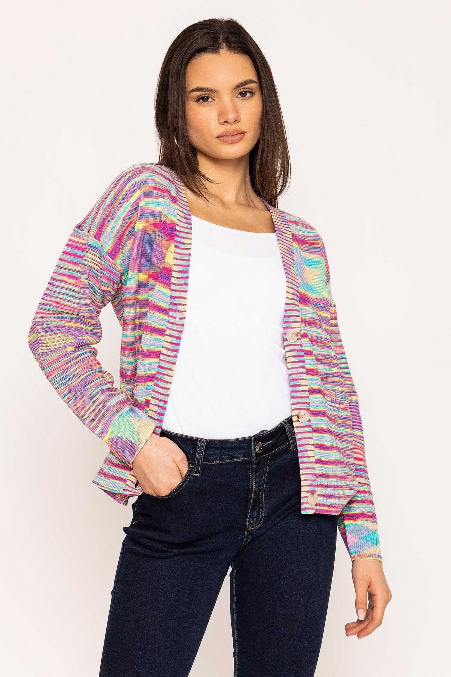 Jumpers & Cardigans | Kelly & Grace Weekend Space Dye Cardigan In Multi