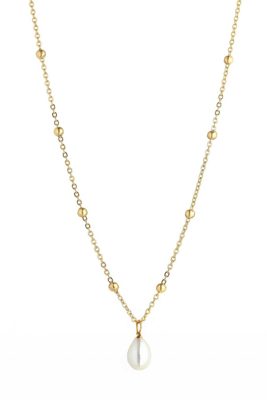 Necklaces | Knight & Day Gold Teardrop Pearl Necklace