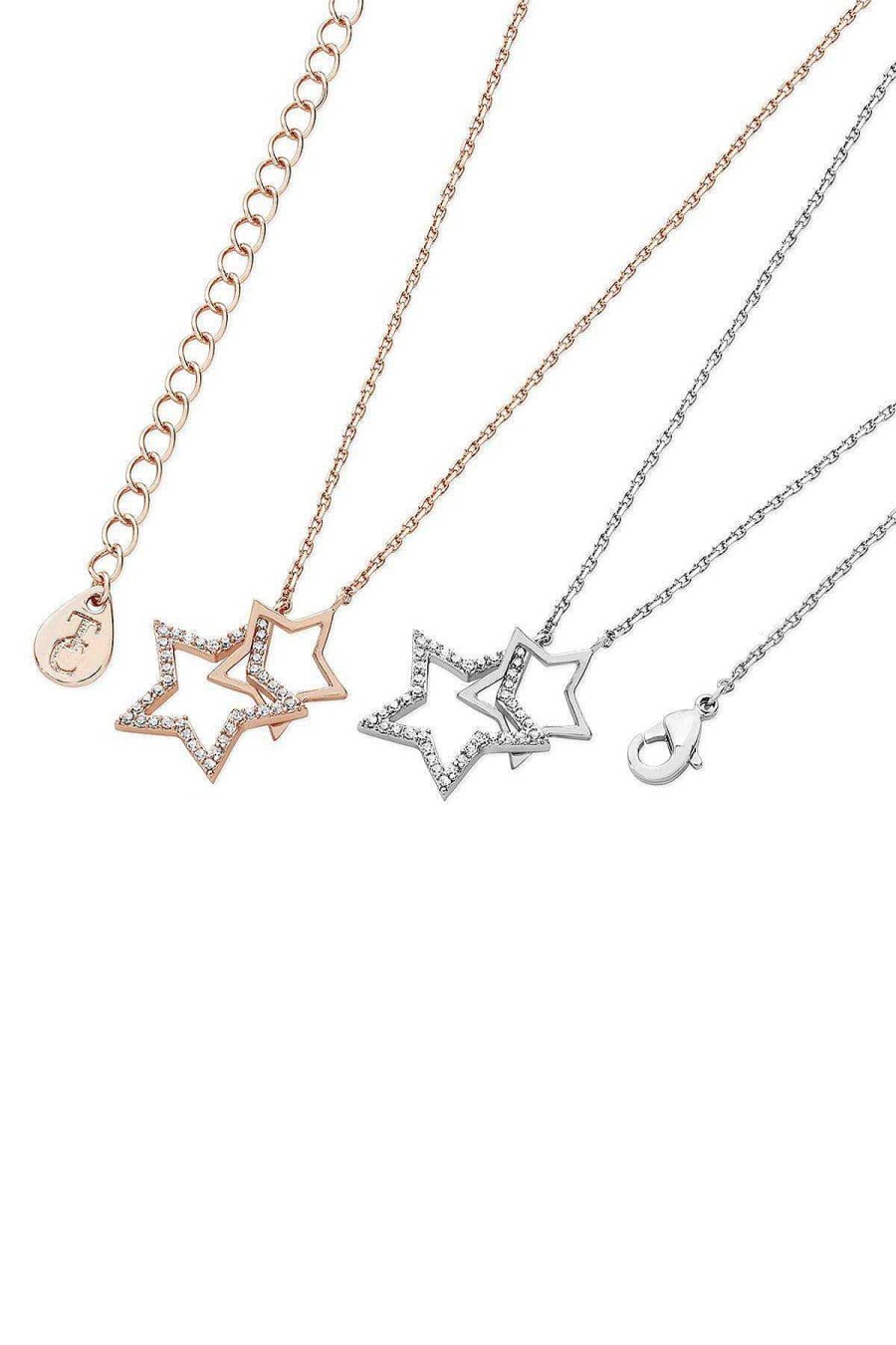 Boxed Gifts | Tipperary Crystal Jewellery Interlocking Star Pendant In Rose Gold