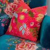 Homeware | Carraig Donn HOME Coral Velvet Floral Embroidered Cushion