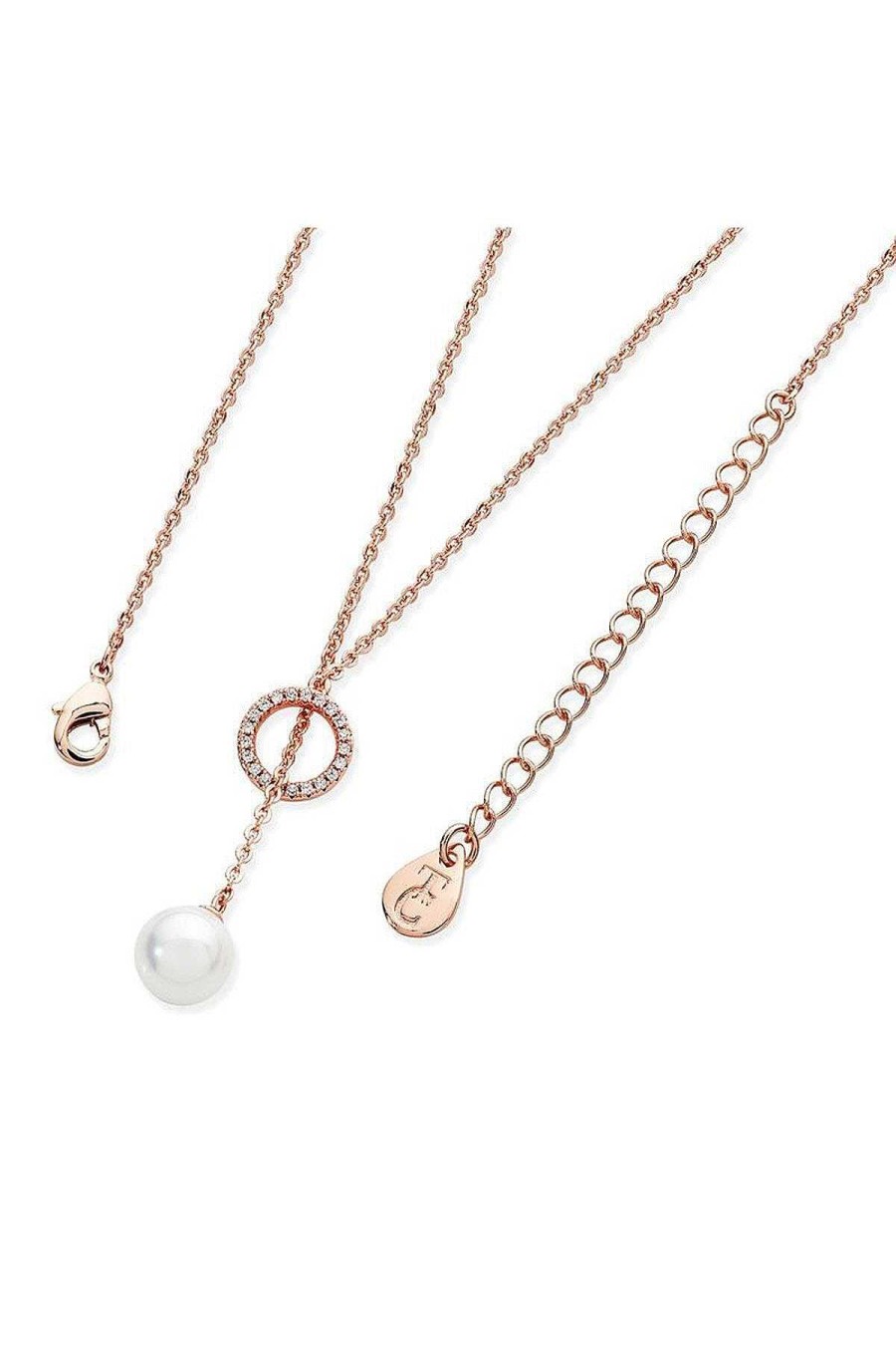 Her | Tipperary Crystal Jewellery Cubic Zirconia Circle Pearl Feeder Necklace