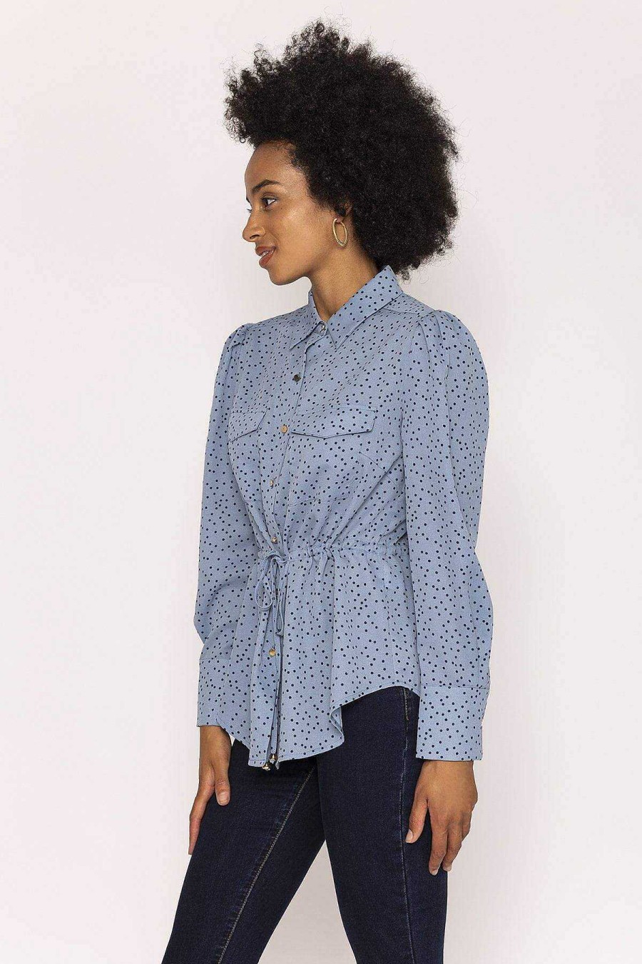 Tops & Blouses | Kelly & Grace Weekend Longline Shirt In Blue