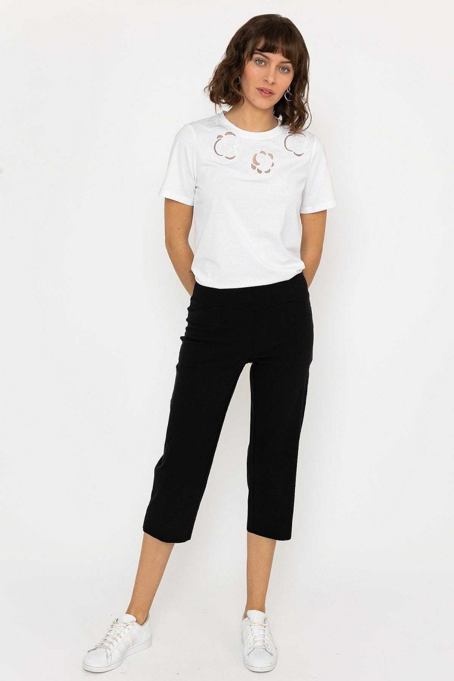 Jeans & Trousers | Kelly & Grace Weekend Bengaline Crop Pants In Black