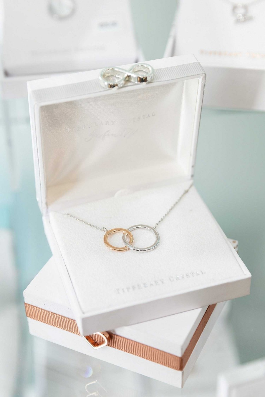 Boxed Gifts | Tipperary Crystal Jewellery Interlocking Circles Pendant In Silver