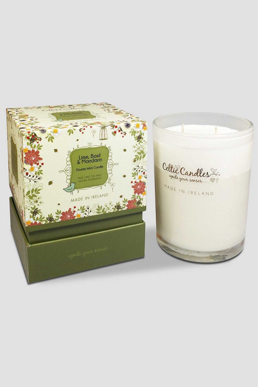 Homeware | Celtic Candles Double Wick Lime & Basil Candle