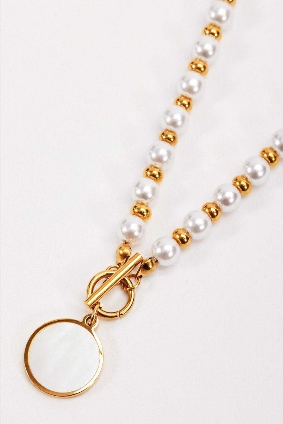 Boxed Gifts | Joularie Beaded T-Bar Pendant Necklace