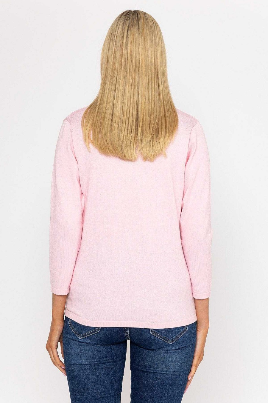 Jumpers & Cardigans | Voulez Vous Plain Knit Sweater With Diamonte Detail In Pink