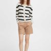 Jumpers & Cardigans | B.Young Bymocca Cream Striped Cardigan