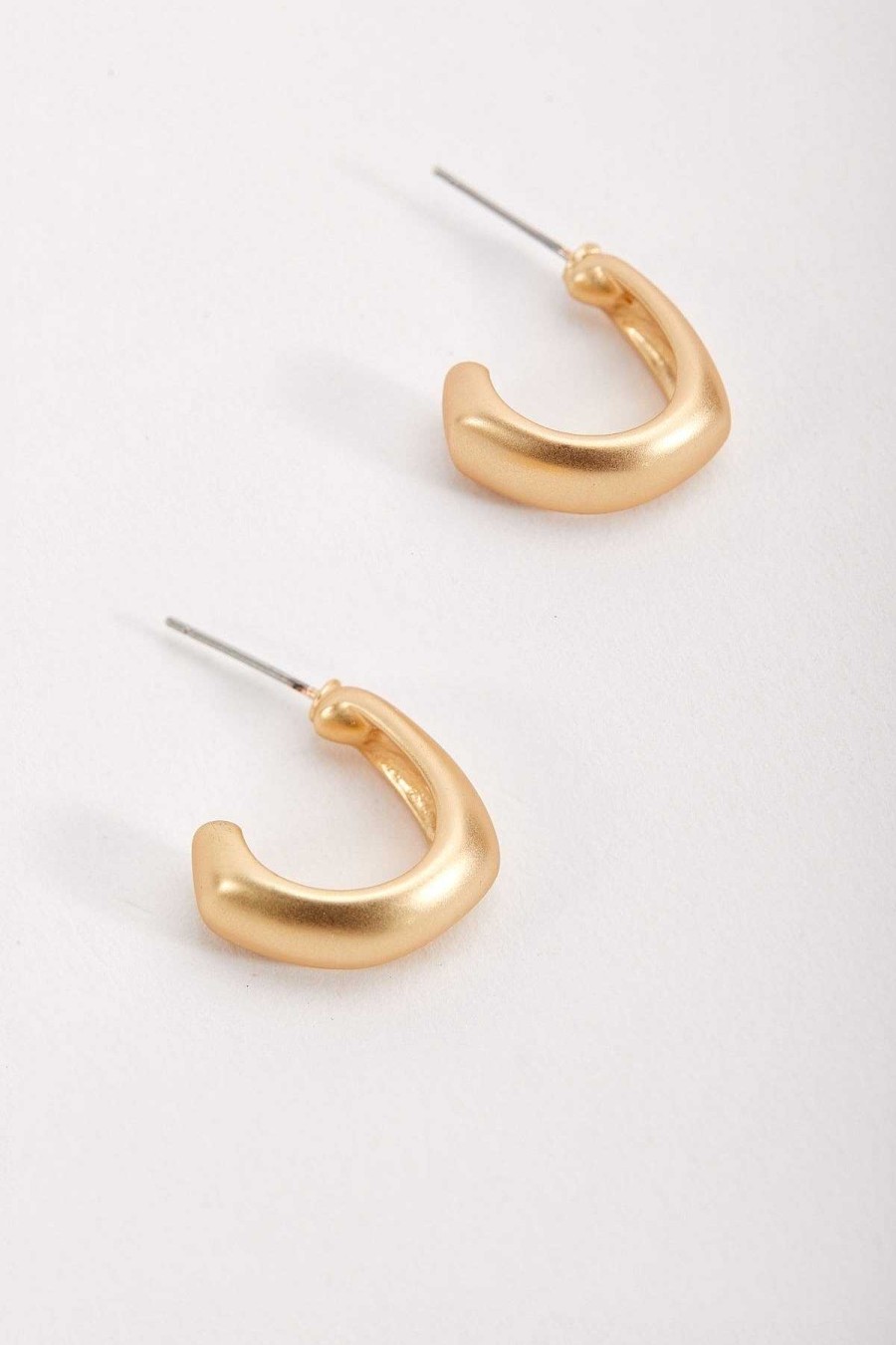 Earrings | Soul Jewellery Matte Structured Hoop Earrings