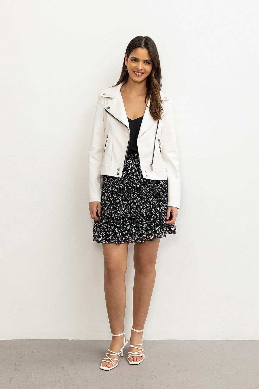 Coats & Jackets | Pala D'oro Sport White Biker Jacket