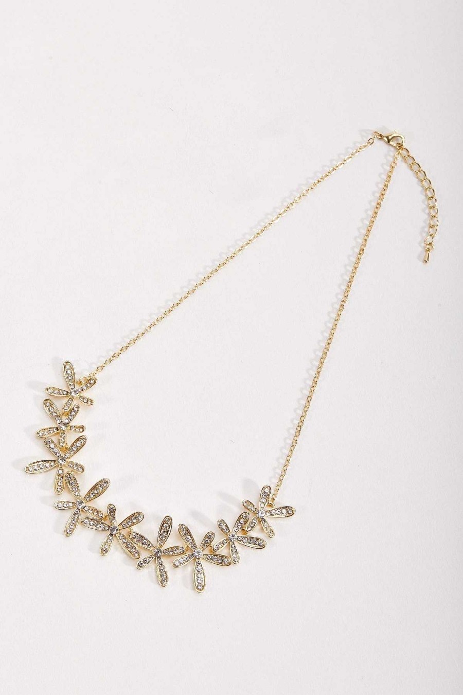 Boxed Gifts | Soul Jewellery Gold Diamante Floral Necklace