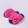 Nightwear | Cherish Accessories Fuschia Faux Fur Contrast Slippers