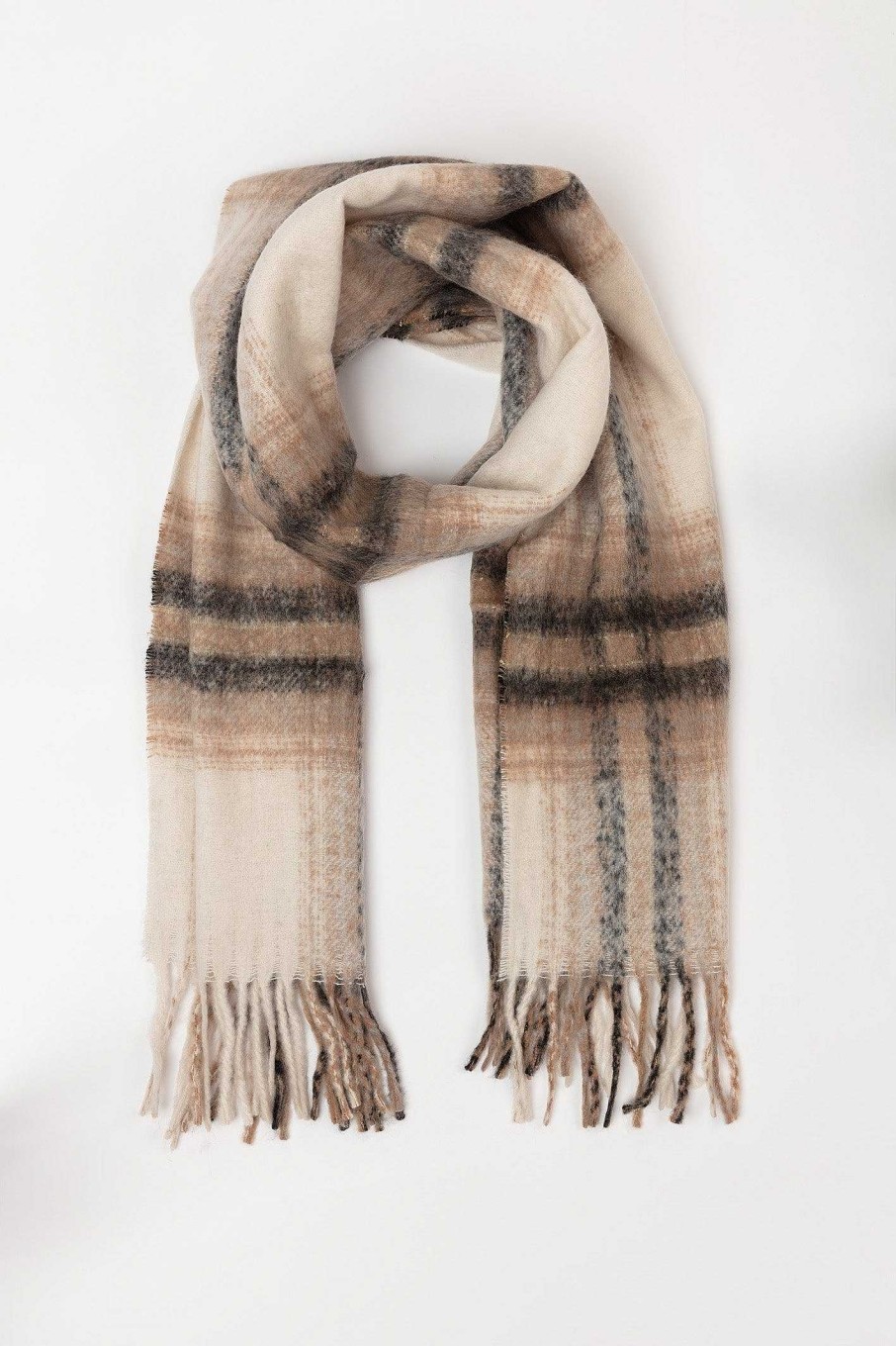 Accessories | SOUL Accessories Check Scarf In Brown Tones