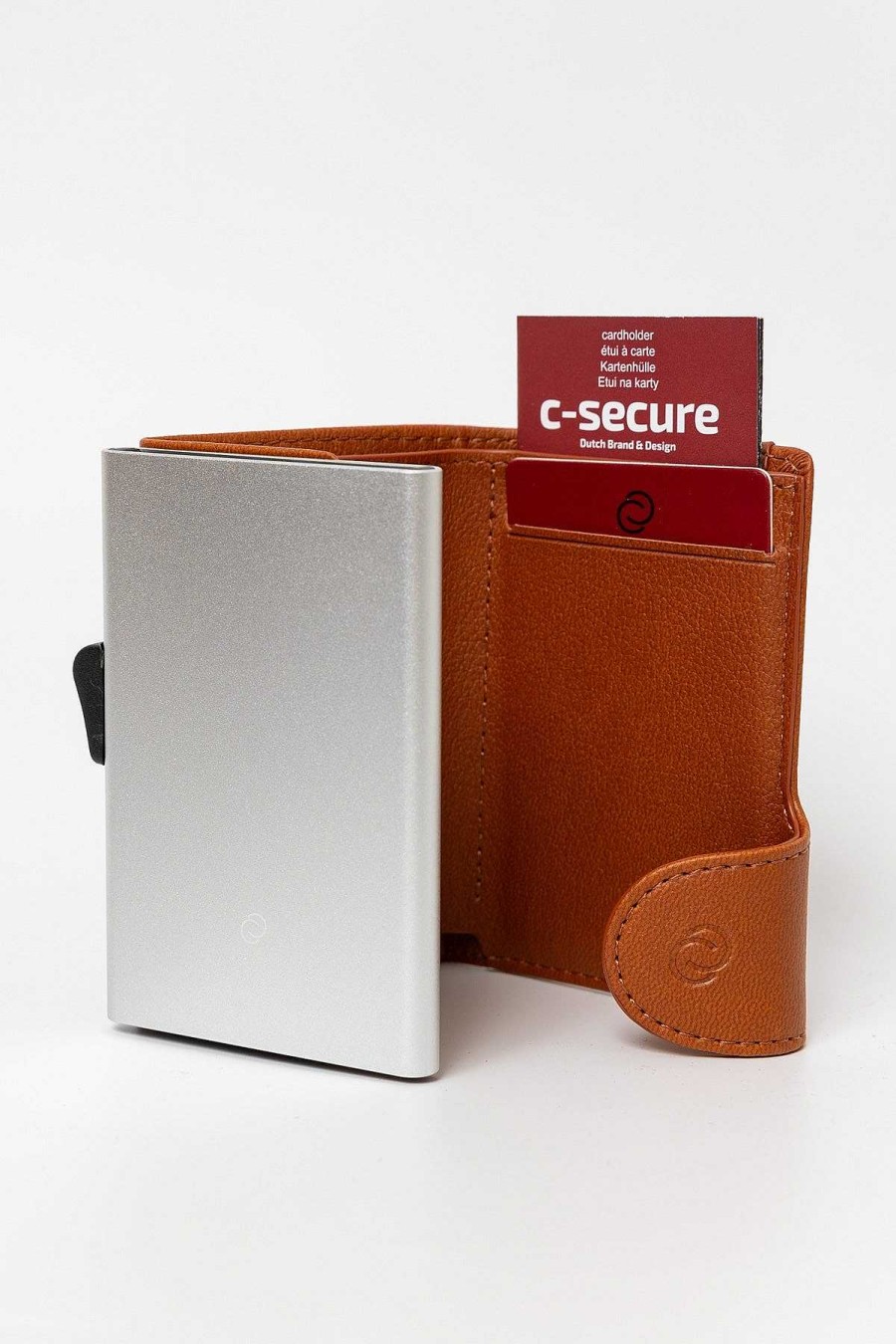 Him | C-Secure Bank Cards Protector Wallet In Light Brown