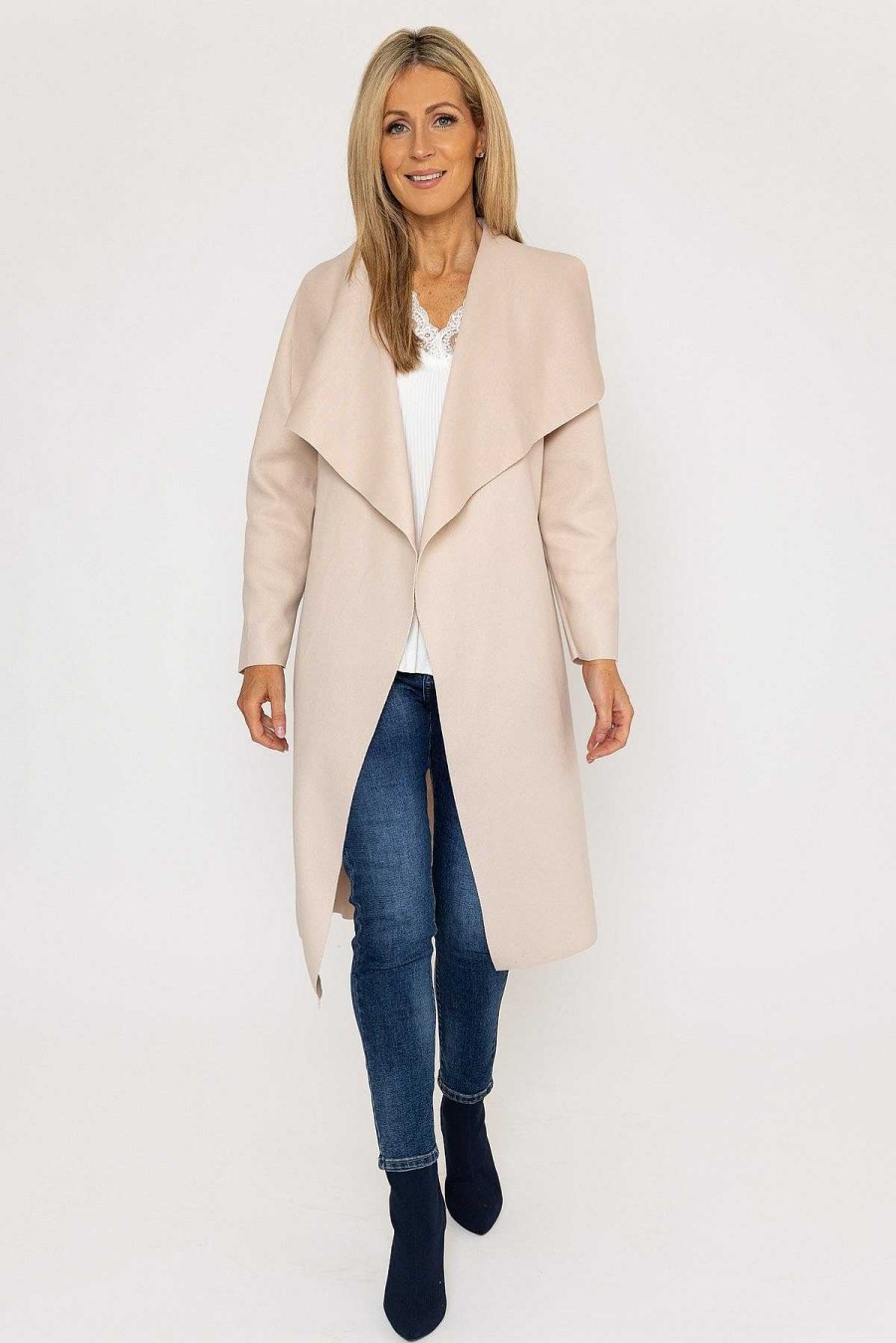 Coats & Jackets | Pala D'oro Chuck On Wrap Coat In Ecru