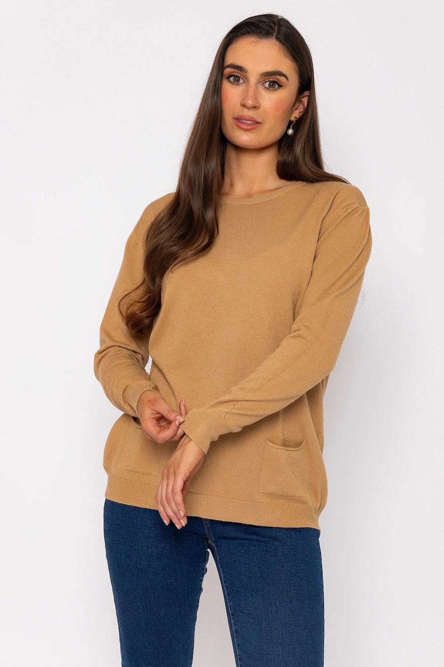 Jumpers & Cardigans | J'aime la Vie Button Detail Knit In Camel