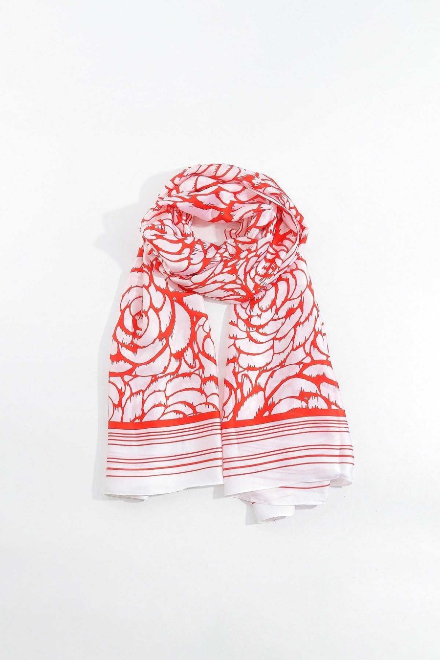 Accessories | SOUL Accessories Two Tone Floral Scarf In Red