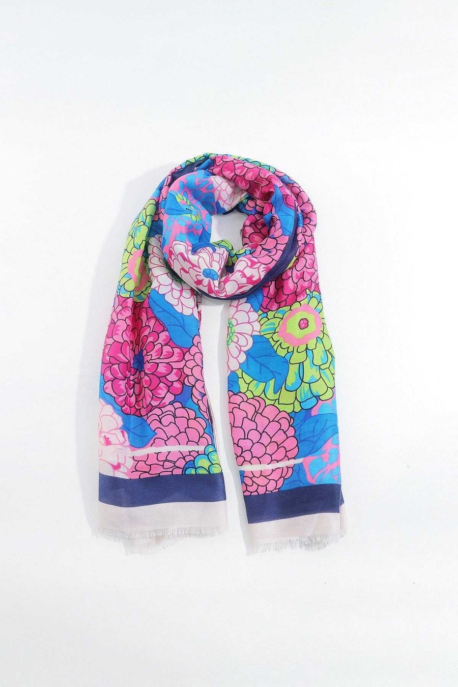 Accessories | SOUL Accessories Hydrangea Print Scarf In Navy