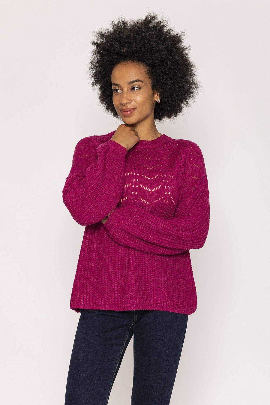 Jumpers & Cardigans | Rowen Avenue Puff Sleeve Knit In Fuschia