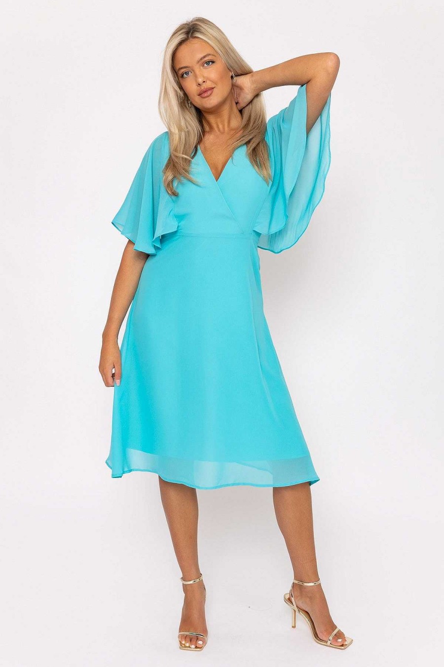 Sale Dresses | Rowen Avenue Aqua Angel Sleeve Dress