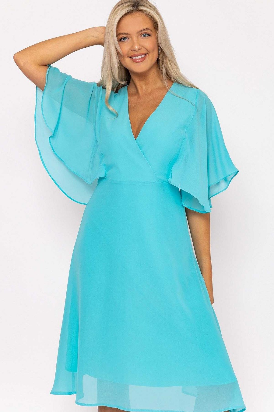 Sale Dresses | Rowen Avenue Aqua Angel Sleeve Dress