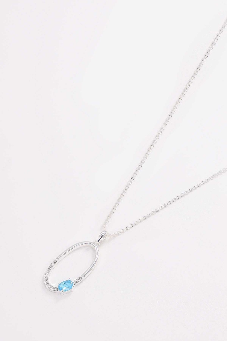 Her | Joularie Oval Pendant With Blue Stone