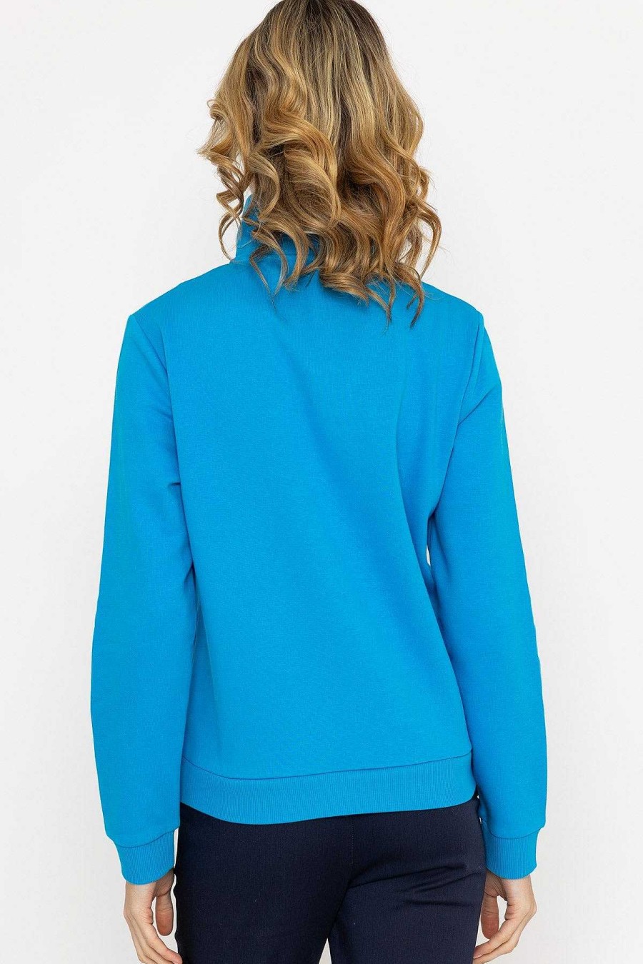 Hoodies & Sweatshirts | Kelly & Grace Weekend Blue 1/4 Zip Pocket Sweatshirt