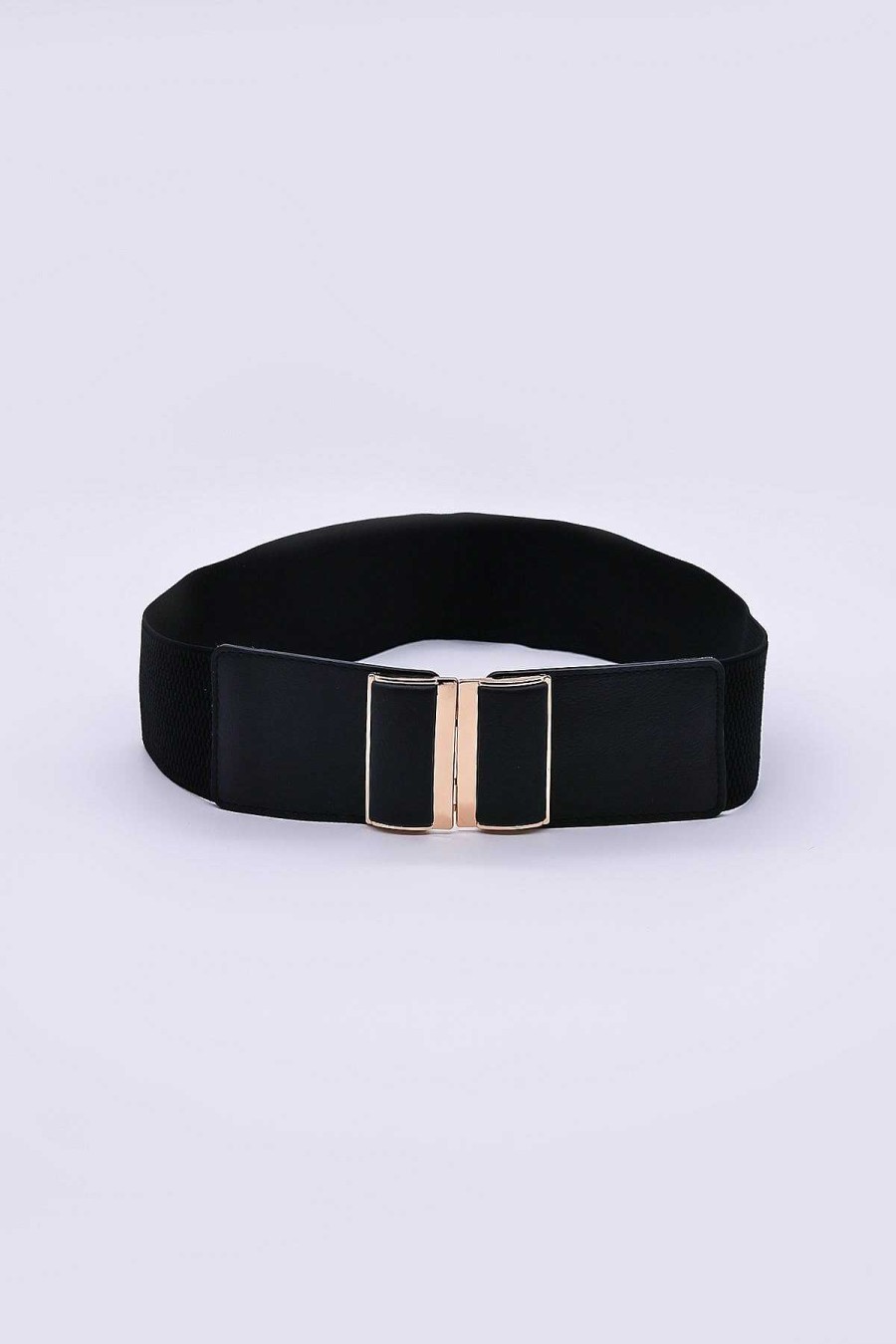 Belts | SOUL Accessories Gold Clasp Elastic Belt In Black