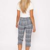 Jeans & Trousers | Kelly & Grace Weekend Bengaline Check Crop Pants In Blue Print