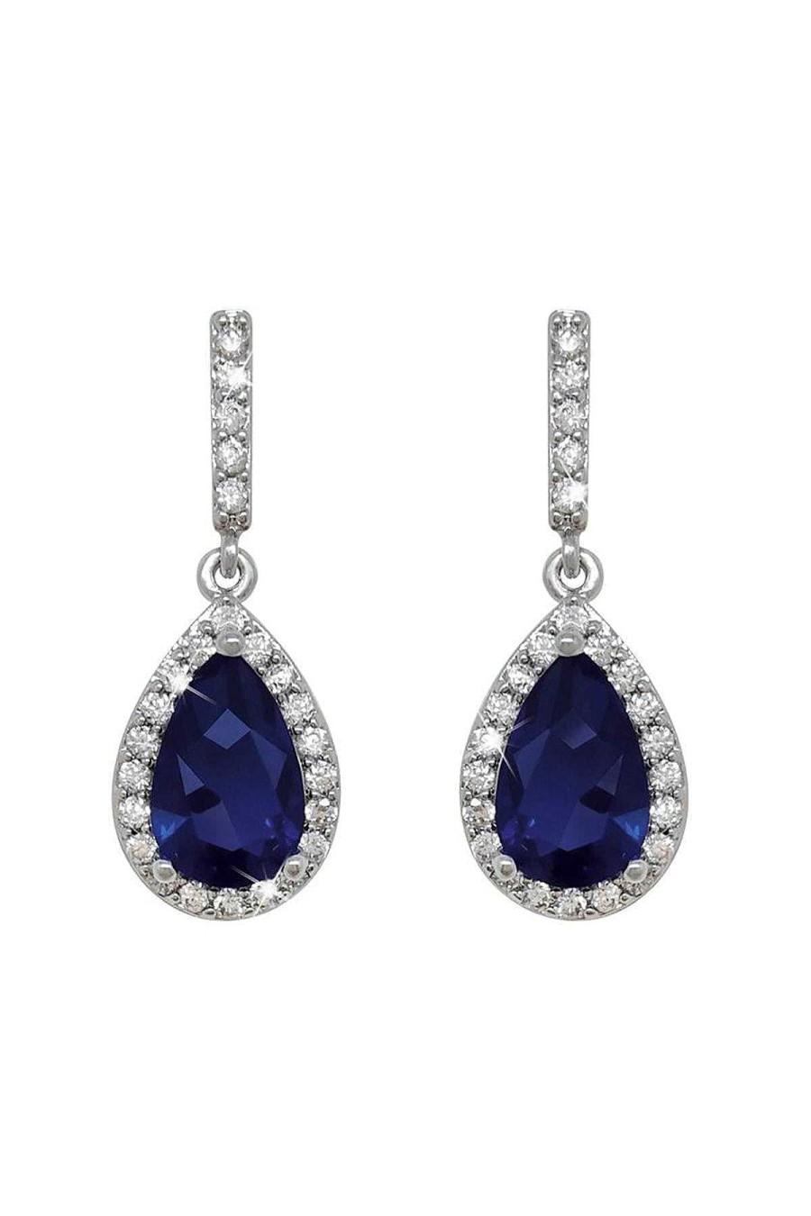 Boxed Gifts | Tipperary Crystal Jewellery Blue Pear Shape Earrings