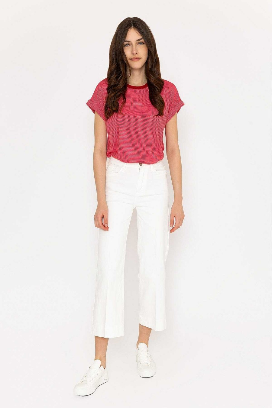 Jeans & Trousers | Oraije Windy Crop White Denim Jeans