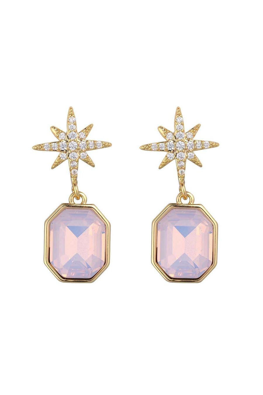 Boxed Gifts | Knight & Day Pink Opal Crystal Star Earrings