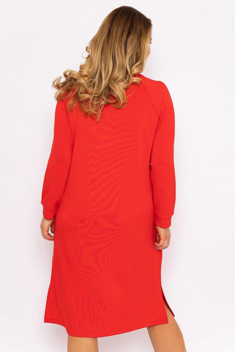 Dresses & Jumpsuits | Ulla Popken Straight Fit Sweatshirt Dress In Red