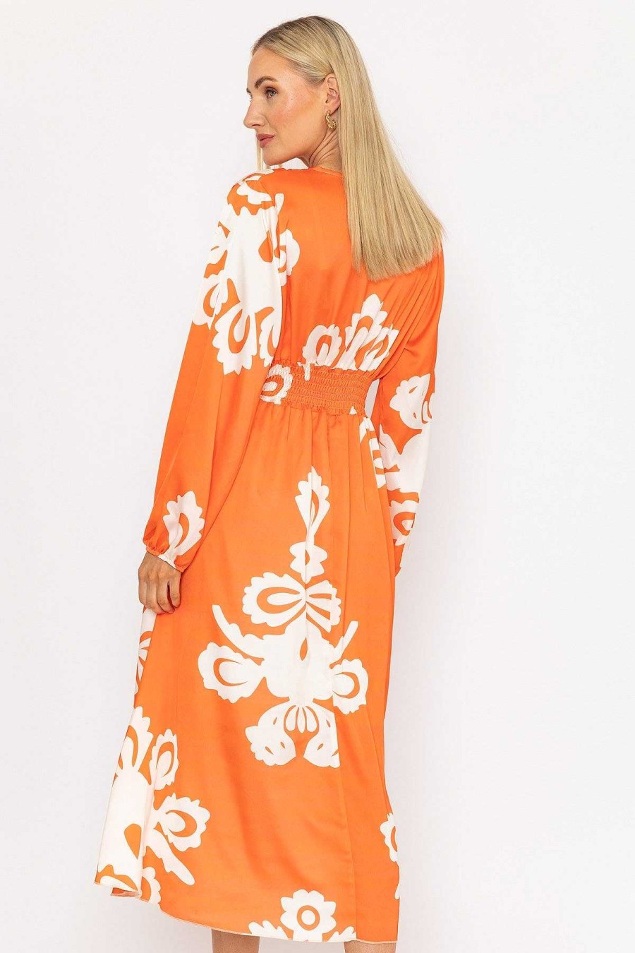 Dresses & Jumpsuits | Pala D'oro Alina Midi Dress In Orange Print