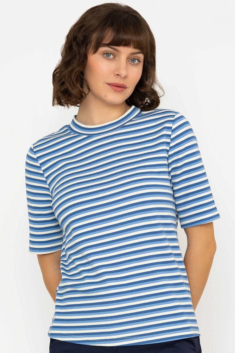 Tops & Blouses | Kelly & Grace Weekend Stripe Jersey Top In Blue