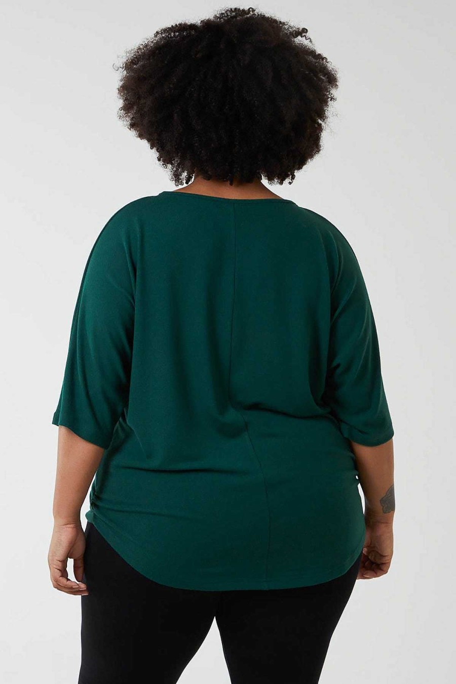 Tops & Blouses | Nova of London Curve - Plain Zip Front Top In Green