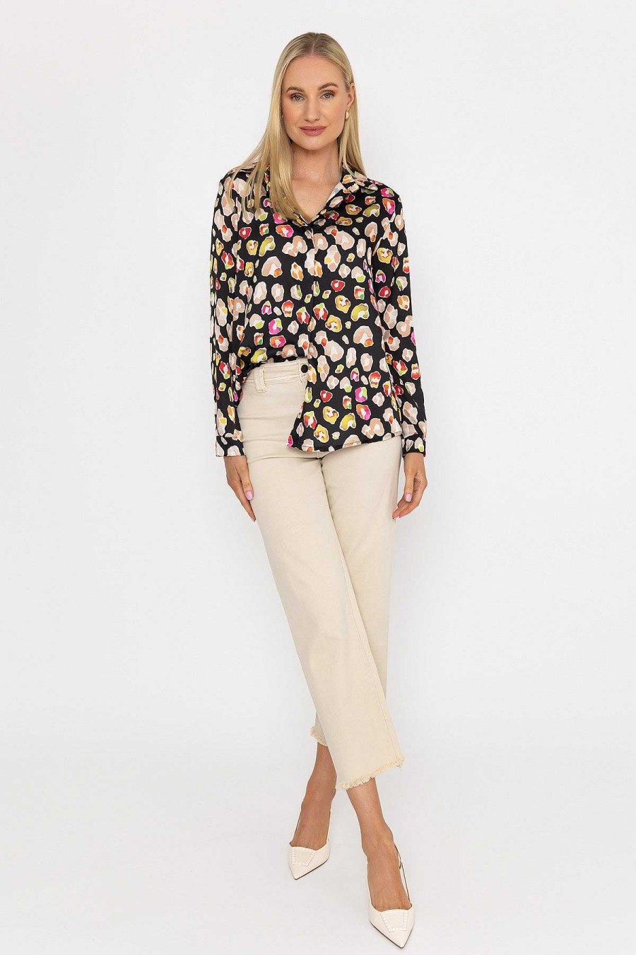 Tops & Blouses | Pala D'oro Sateen Shirt In Black Print