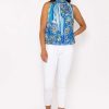 Tops & Blouses | Pala D'oro Sleeveless Halter Top In Blue Print