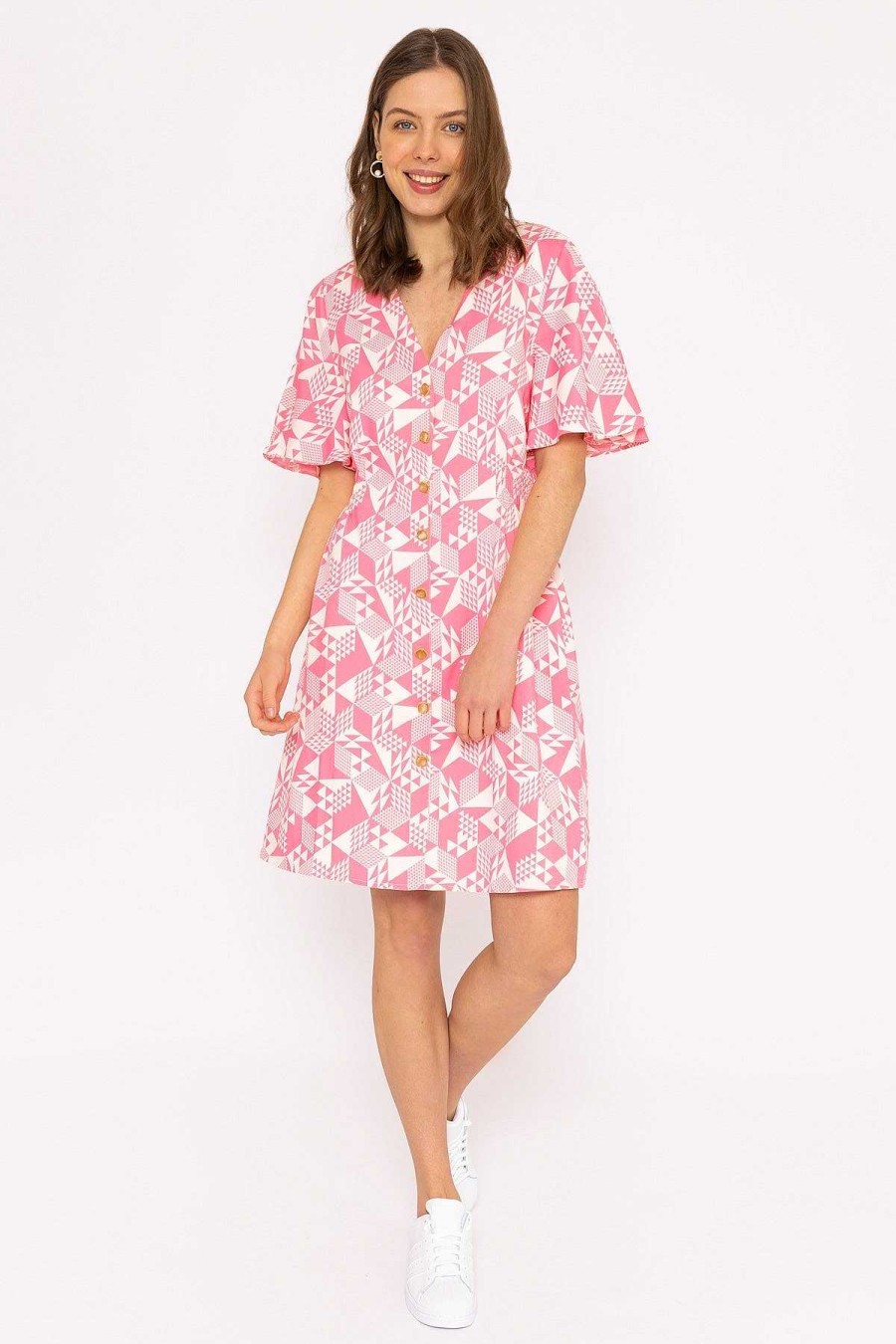 Dresses & Jumpsuits | Rowen Avenue Ailbhe Knee Length Dress In Pink Print