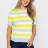 Tops & Blouses | Kelly & Grace Weekend Stripe Short Sleeve Knit In Blue