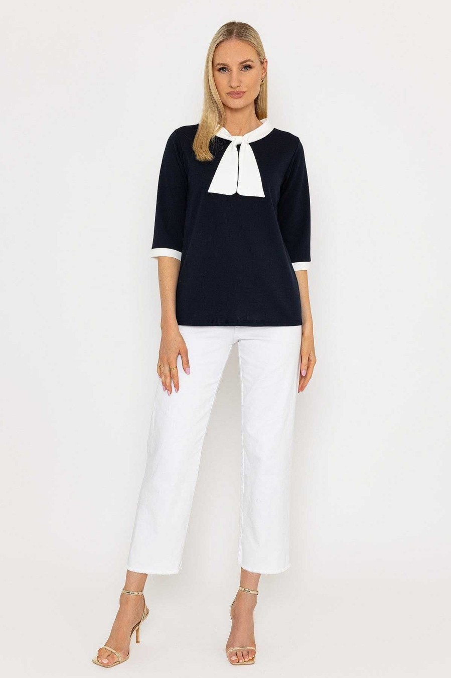 Tops & Blouses | Pala D'oro Bow Neck Scuba Top