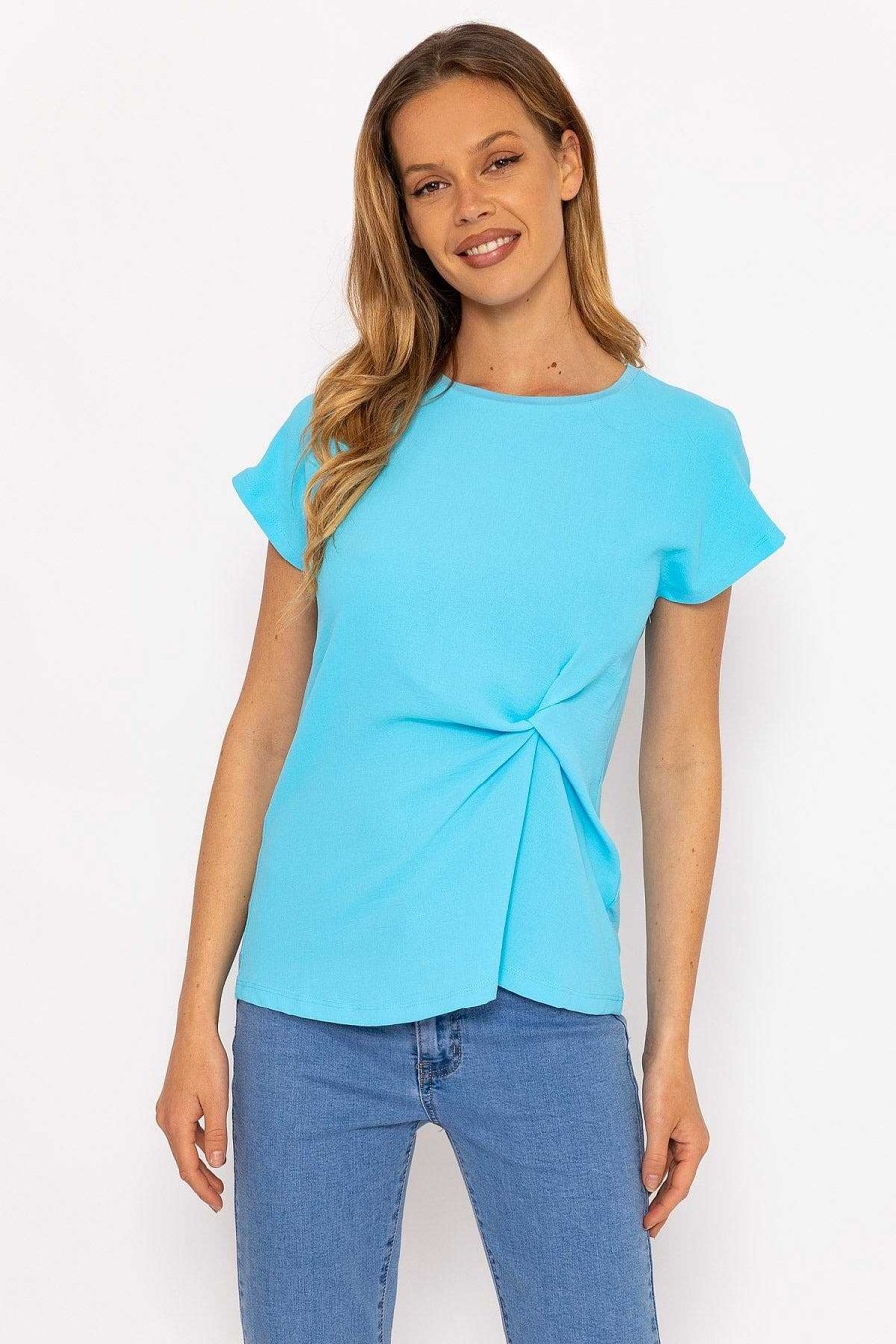 Tops & Blouses | Kelly & Grace Weekend Blue Side Ruched Detail Top