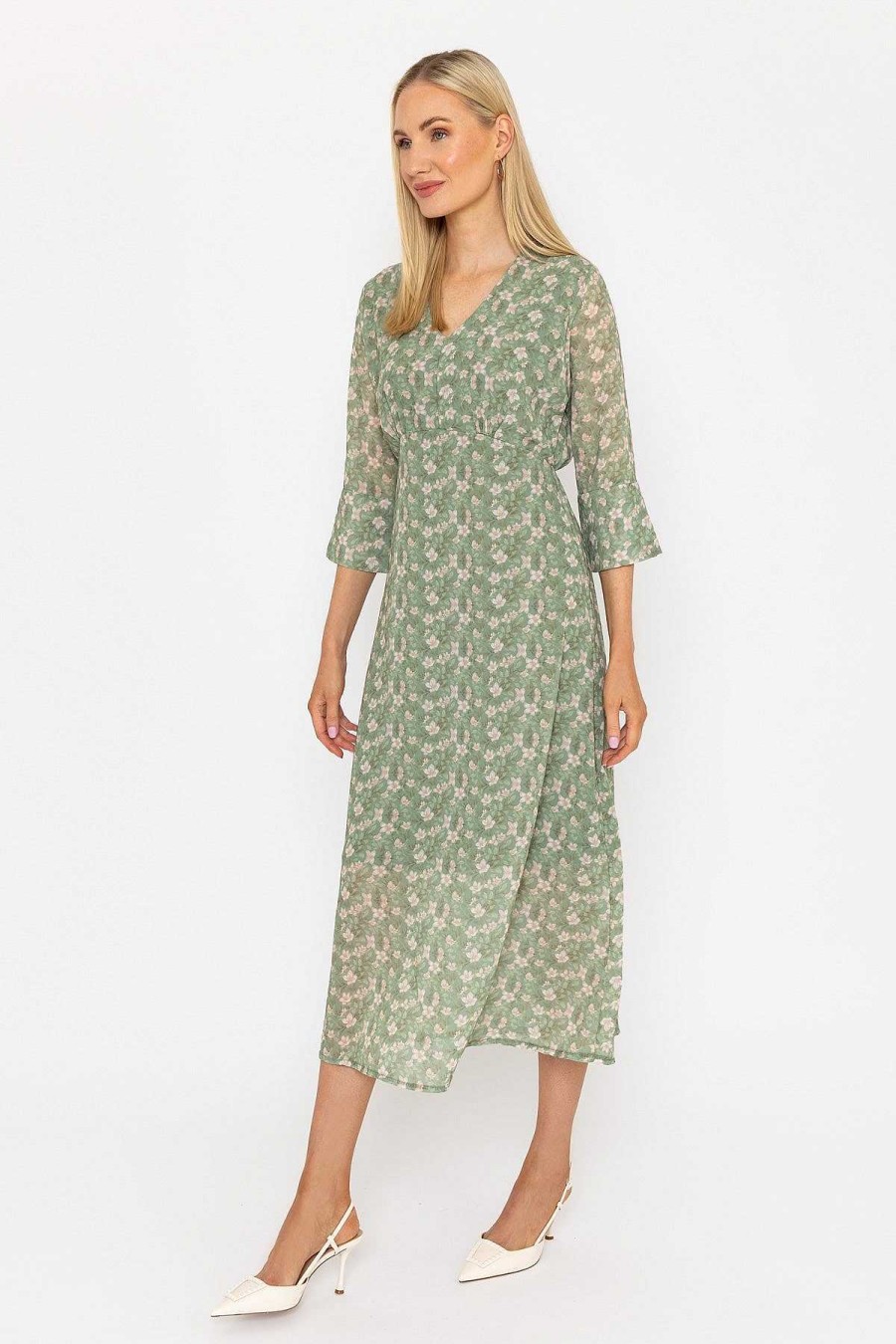 Dresses & Jumpsuits | Pala D'oro Kerry Midi Dress In Khaki Print