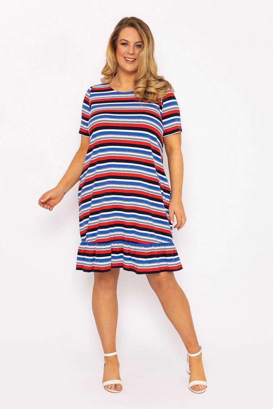 Dresses & Jumpsuits | Ulla Popken Striped Knee Length Dress In Multi Print