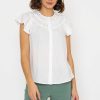 Tops & Blouses | Rowen Avenue Ruffle Blouse In White Print