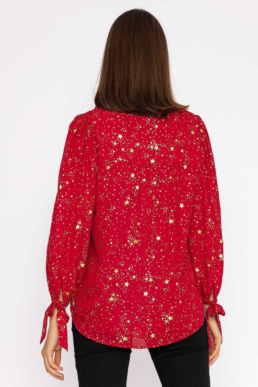 Tops & Blouses | Rowen Avenue Star Print Blouse In Red