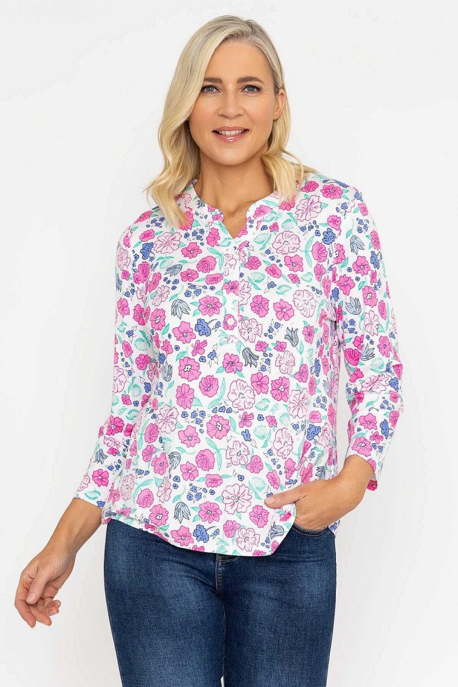 Tops & Blouses | Voulez Vous Printed Jersey Top In Pink