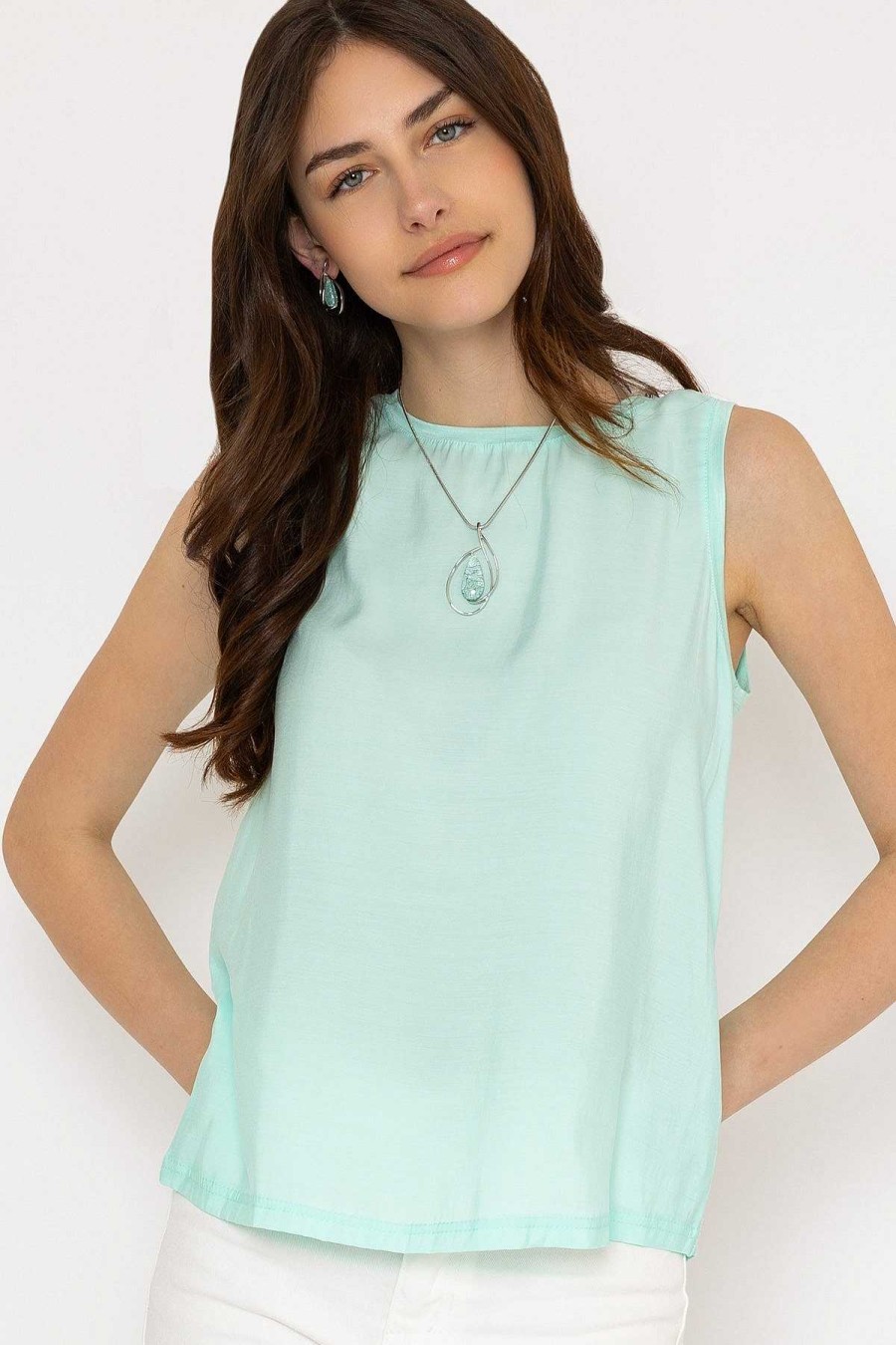 Tops & Blouses | B.Young Bysilti Aqua Blue Sleeveless Top